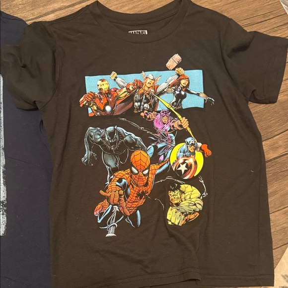 Marvel Kids Short Sleeve Tees - Black & Navy with Orange, Yellow, Blue Accents - Picture 3 of 5